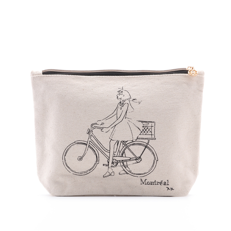 New Design canvas cosmetic bag Printed canvas zipper bag