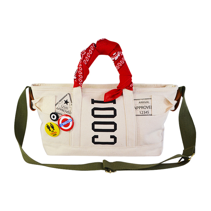 canvas crossbody bag with printing
